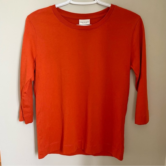 Dries Van Norten Hafiz Three-Quarter Sleeve T-Shirt Vermillion Size XS - Picture 2 of 10